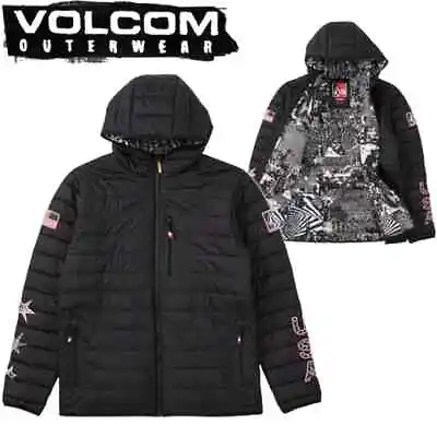 VOLCOM Puff Jacket - MENS LARGE - Winter Snow USA Snowboard Team USST Puffer - L • $89