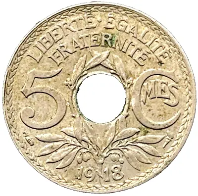 1918 France Coin 5 Centimes KM# 865a Europe French Coins EXACT ITEM FREE SHIP • $9
