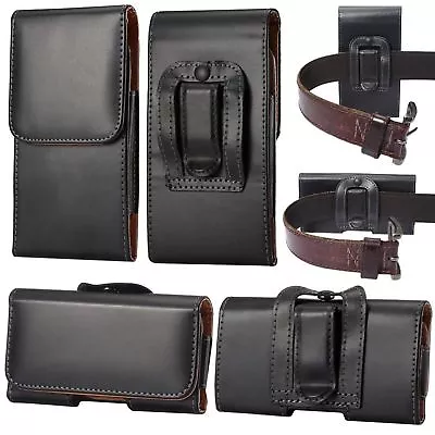 For OPPO R15 Pro Black Leather Tradesman Belt Loop Clip Holster Case Cover Pouch • $15.55
