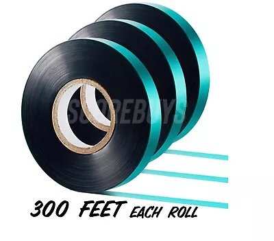 3 - Plant Tie Tape 300 FEET X 1/2” Each Roll - Stretch Green Garden Stake 900 FT • $19.99