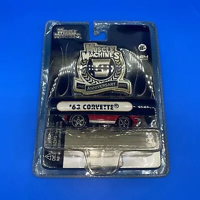 Muscle Machines Red ‘63 Corvette 05-04 5 Year Anniversary 1:64 Damage Package • $6