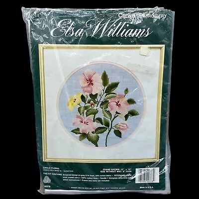 ELSA WILLIAMS Crewel Embroidery Circle Floral 00378 Needlecrafts Kit • $29.99