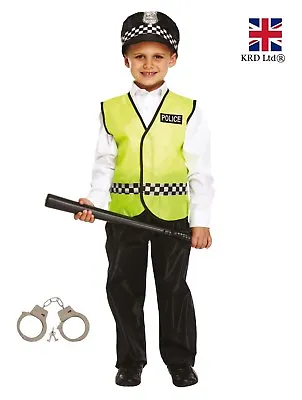 £11.99 • Buy Kids Policeman Fancy Dress Costume Reusable Plastic Accessory Officer Constable