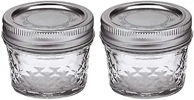 $12.30 • Buy Ball Mason 4Oz Quilted Jelly Jars With Lids And Bands, Set Of 2