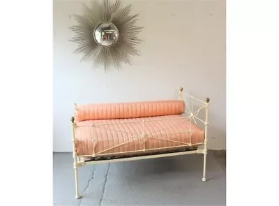 Childs Vintage Cast Iron Bed With Mattress And Bolster • $270