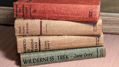 Lot 4 Zane Grey Hardcover Books Vintage 1930's 40's WESTERNS Hash Knife Spanish  • $25.88