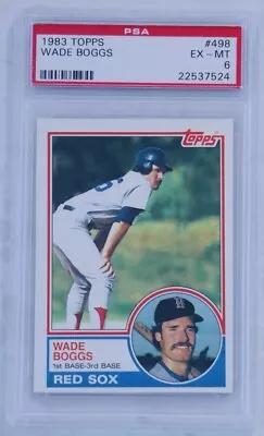 1983 Topps Wade Boggs Rookie RC #498 PSA 6 EX-MT HOF Boston Red Sox  • $14.99