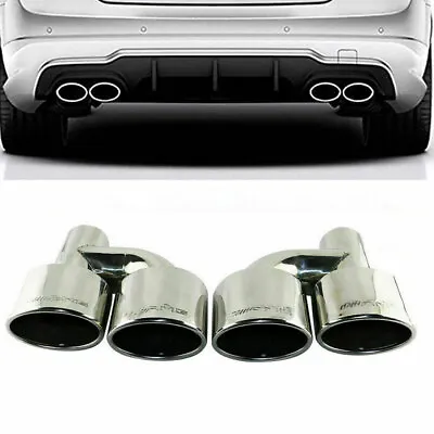 For Mercedes Benz AMG Style Exhaust Tips W212 E350 E400 C63 C300 C350 W204 Pair • $111.24