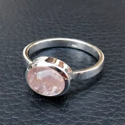 Natural Pink Morganite Ring 925 Sterling Silver Pink Morganite Gemstone-R291 • $19.60