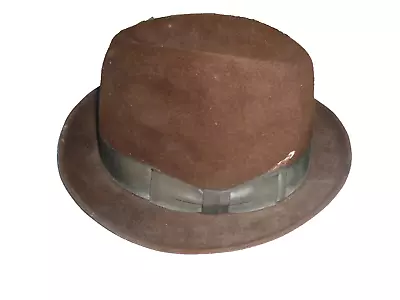 Champ Brown Fedora Felt Vintage Mens Hat Sz 7 • $52