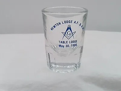 Newton Mass Table Lodge A.f. & A.m. Vintage 1986 Freemasonry Double Shot Glass • $19.99