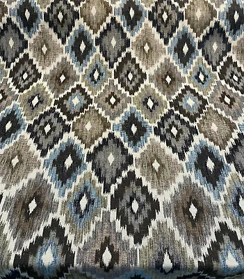 Upholstery Chenille Conquest Brown Blue P Kaufmann Fabric By The Yard  • $15.95