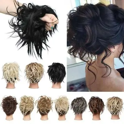 £9.59 • Buy 100% REAL Messy Bun Scrunchie Hair Extensions Ponytail Blonde Hairpiece As Human