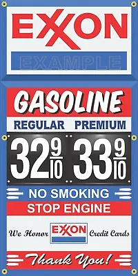 Exxon Gas Station Price Per Gallon Vintage Old Sign Remake Banner Sign Art • $52.75