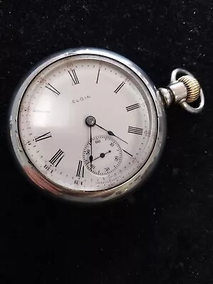 Elgin Stem Wind 7j  18s Pocket Watch Running  • $70