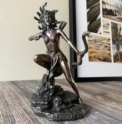 Decorative Greek Mythology Medusa Statute Cold Cast Bronze Custom Figurine Décor • $64.95