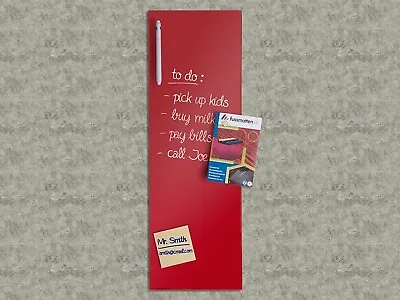 Master Of Boards Glass Magnetic Memo Whiteboard (white Board) - 20x60cm Red • £30