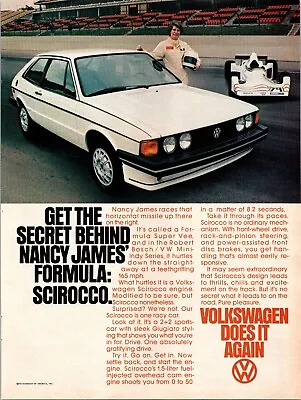 Vintage Print Ad 1978 Volkswagen VW Scirocco Nancy James • $6.99