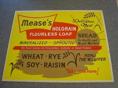 VINTAGE Mease's Bread Loaf Weight Watchers Cardboard Window Sign Store Grocery • $25