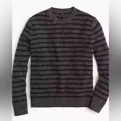 J. Crew Donegal Wool Blend Navy Striped Crewneck Sweater Size Large • $39