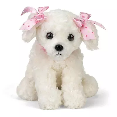 @ New BEARINGTON Plush Toy MALTESE Stuffed White Puppy Dog Soft Plushie Pink Bow • $21