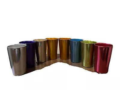 8 Anodized Aluminum Colorful Tumblers Drinking Glasses Vintage Retro Bascal Cups • $59.99