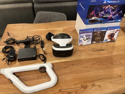 $124 • Buy PS4 VR Headset Sony With Move And Gun Conteollers 3 Games +PS5 Adaptor