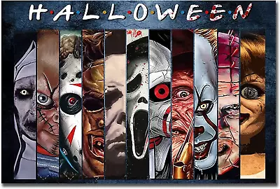 Horror Movie Poster Halloween Wall Decor Scary Characters Poster Print No Frame • $11.99