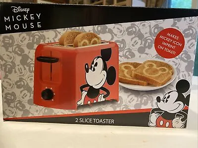Mickey Mouse 2 Slice Red Toaster Wide Slots Adjustable Controls Rubber Feet  • $23
