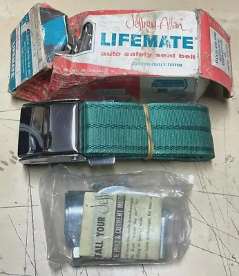 NOS Vintage Jeffrey Allan Lifemate Auto Safety Seat Belt JA501 Green • $59.95