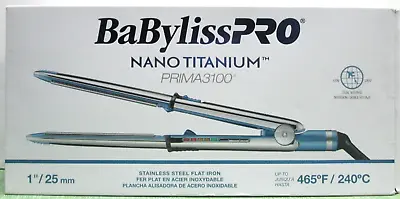 BaByliss Pro Nano Titanium Prima 3100 Stainless Steel Flat Iron - 1  BNT3100TUC • $109.94