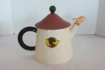 Large Vintage Metal Tea Pot Bird House Birds  • £14.48