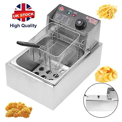 £47.87 • Buy Commercial Deep Fat Fryer 6L Chip Fryer Oil Fried Chips Safe Basket Handle 2500W
