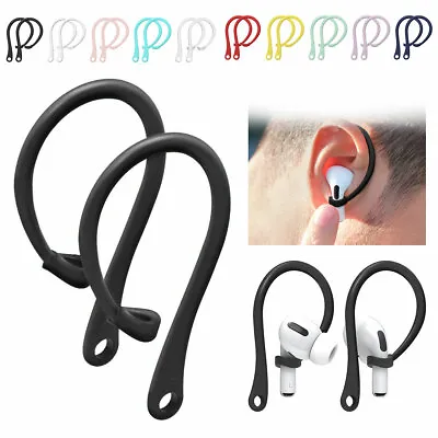 $7.26 • Buy For Apple AirPods Pro 1/2 Anti Slip Soft Rubber Ear Hooks Holder Earphone Cover