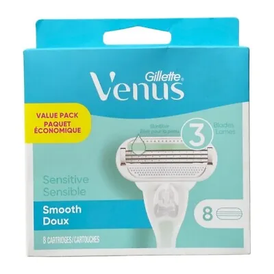 New Gillette Venus Sensitive Smooth Skin Elixir 3 Blades - 8 Razor Refills! • $13.24