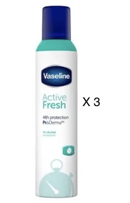 THREE Vaseline Active Fresh 48Hr Ladies Anti Perspirant Deodorant 250ml • £12.50