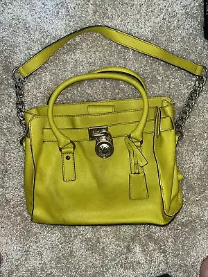  🌞michael Kors Large Hamilton Traveler Green Apple Leather Gold Tote Bag🌺nwt! • $75