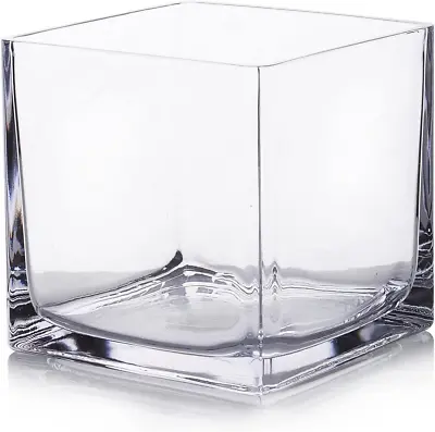 £22.54 • Buy Enovafloral Cube Glass Vase, 5X5 Inch Glass Vase For Flowers Planter, Clear Squa