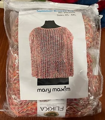 Mary Maxim Summer Breeze Knit Kit (Pattern & 5 Skeins Lion Brand Flikka Yarn) • $20