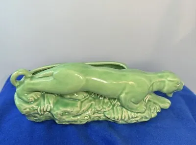 SALE!!! Stalking Panther Green Pottery Planter Vintage • $30.99