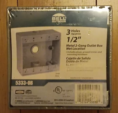 Bell Outdoor Metal 2 Gang Outlet Box For Wet Locations 5333-0B • $10.75