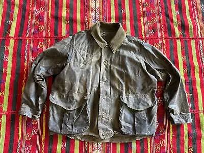 Vintage Filson Jacket Men's XL  Waxed Tin Cloth Field Hunting Chore Canvas • $245.02