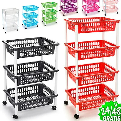 Trolley Veg With Wheels 3 Or 4 Baskets CM Trolley Fruit Management Storage • $30.62