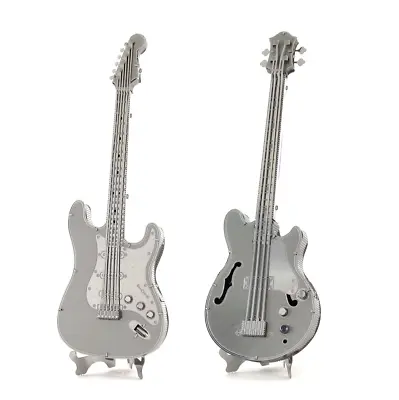 SET Of 2 Fascinations Metal Earth Bass AND Lead Electric Guitar 3D DIY Model Kit • $12.95