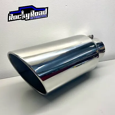 Diesel Exhaust Tip 5  Inlet 8  Outlet 18  Long Stainless Steel Bolt On SpeedFX • $49.99