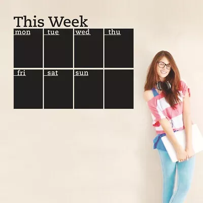 *45*58cm Week Plan Calendar Chalkboard MEMO Blackboard Vinyl Wall Sticker& • $10.22