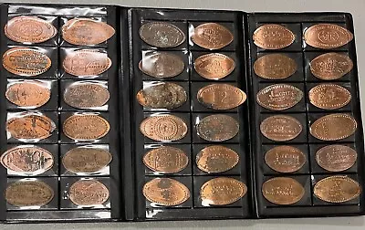 RAILROAD TRAIN Collection Elongated Penny In Album 46 Coins Pressed Cents #67056 • $89.99