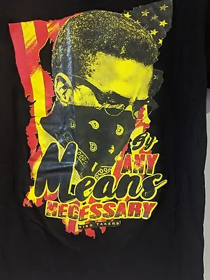 Malcolm X Activist RisQ Takers By Any Means Necessary Graphic Tee Shirt Small • $24.19