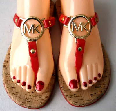 Michael Kors Sandal Red Jelly Thong Slide Flip Flop Women's Size 6 • $19.90