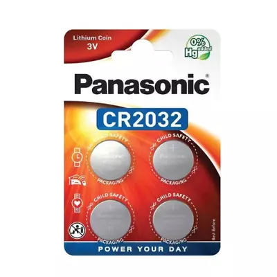 Panasonic CR2032 3V Lithium Coin Cell Batteries For Car Key Fobs Toys & Remotes • £4.09